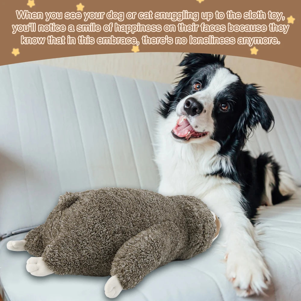 Juguete Peluche Perezoso Calmante con Latidos de Corazón para Perros y Cachorros | Alivio de Estrés, Ayuda para Dormir y Entrenamiento en Huacal (Regalo de Navidad)