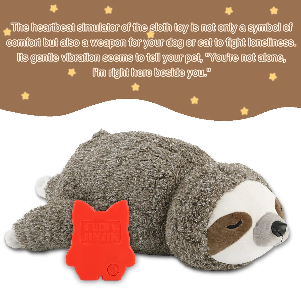 Juguete Peluche Perezoso Calmante con Latidos de Corazón para Perros y Cachorros | Alivio de Estrés, Ayuda para Dormir y Entrenamiento en Huacal (Regalo de Navidad)