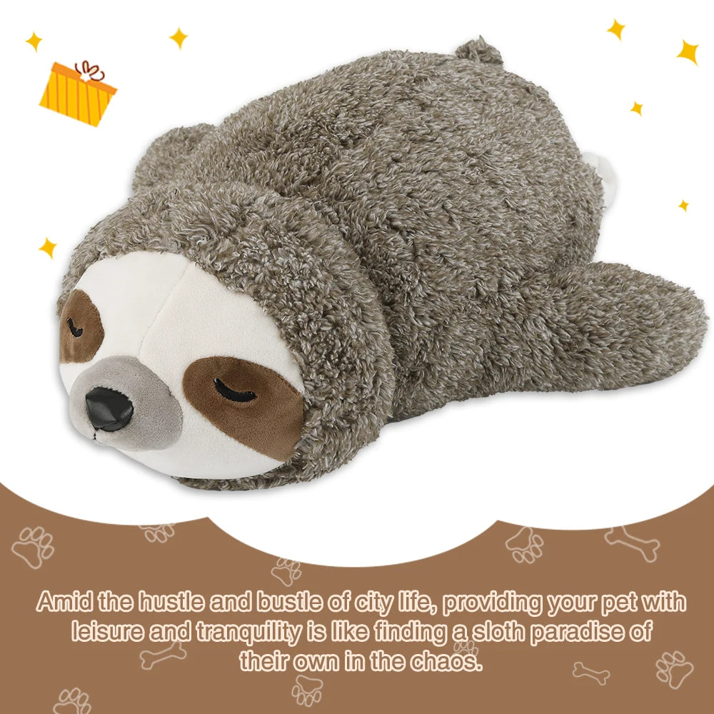 Juguete Peluche Perezoso Calmante con Latidos de Corazón para Perros y Cachorros | Alivio de Estrés, Ayuda para Dormir y Entrenamiento en Huacal (Regalo de Navidad)