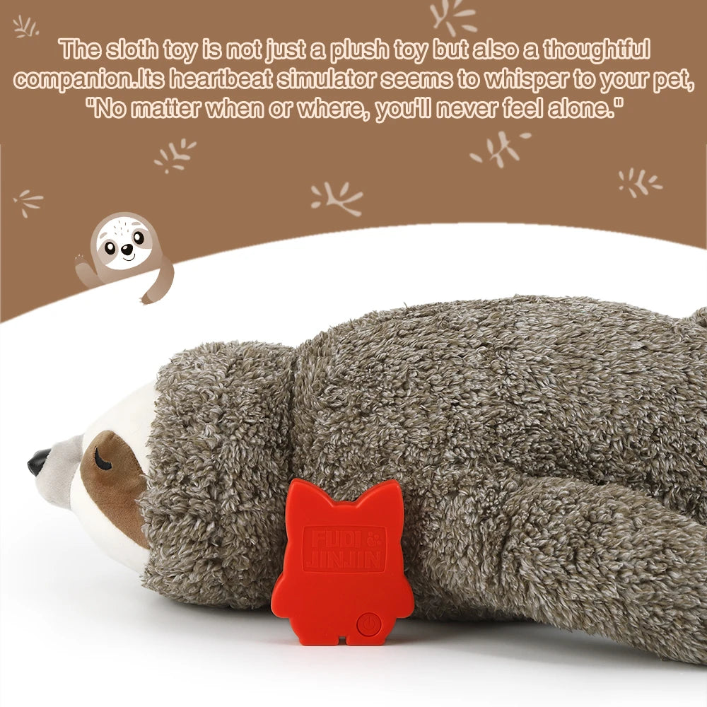 Juguete Peluche Perezoso Calmante con Latidos de Corazón para Perros y Cachorros | Alivio de Estrés, Ayuda para Dormir y Entrenamiento en Huacal (Regalo de Navidad)