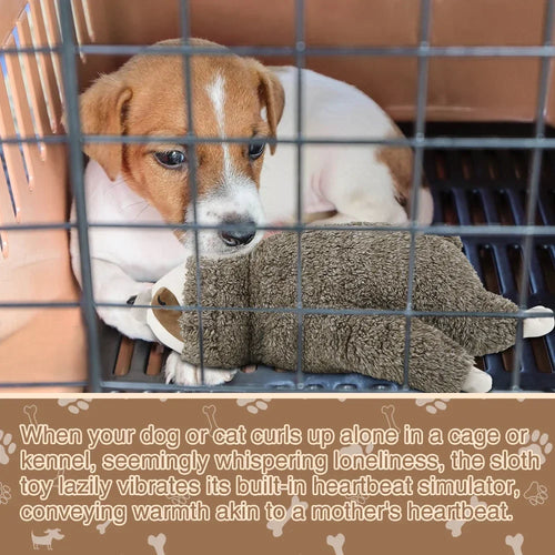 Juguete Peluche Perezoso Calmante con Latidos de Corazón para Perros y Cachorros | Alivio de Estrés, Ayuda para Dormir y Entrenamiento en Huacal (Regalo de Navidad)