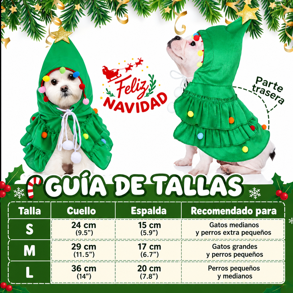 PawCare ChristmasTree™ | Disfraz Navideño para Mascotas 🎄